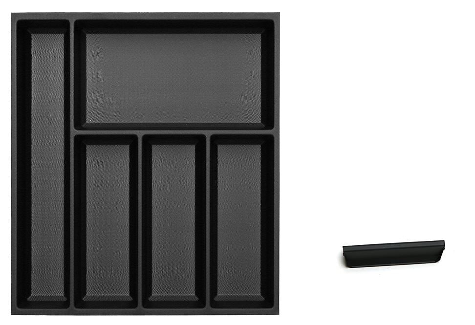 Drawer Sky Kristall softTouch + 1 divider, carcass width 500 mm, black