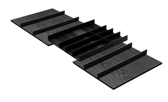 Cutlery insert for drawer 1000 - 1200 mm, LiniQ , black ash