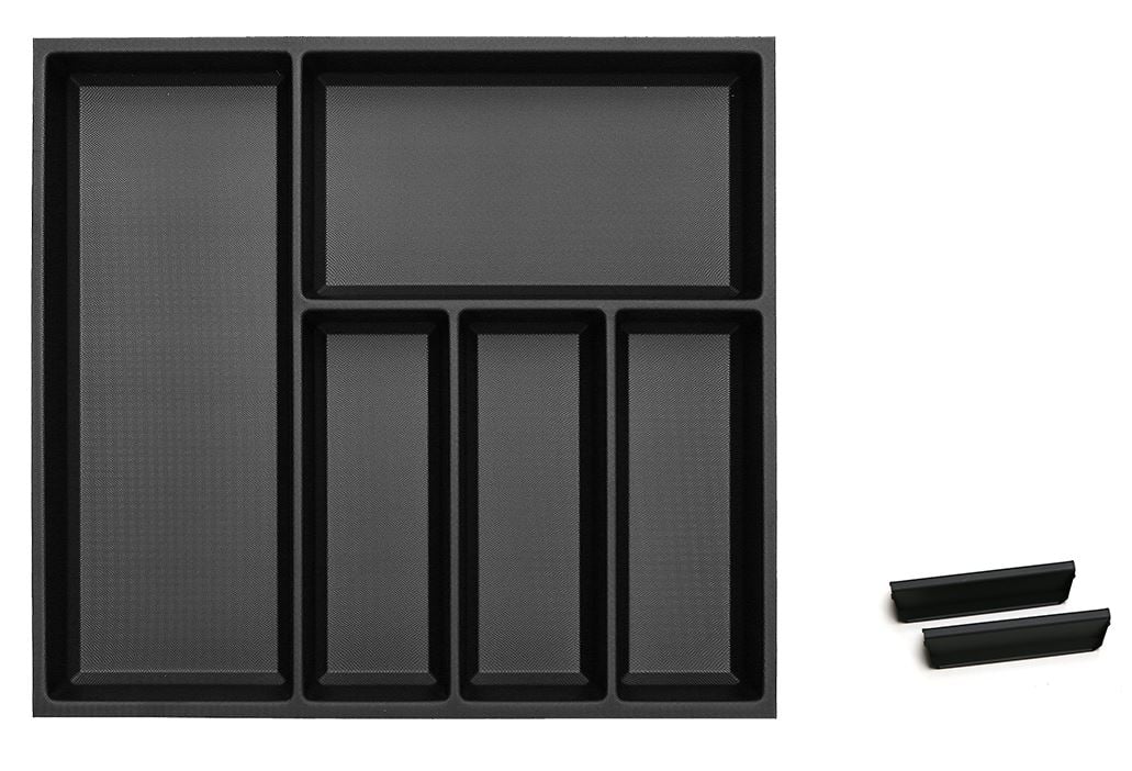 Pantry Sky Kristall softTouch + 2 dividers, carcass width 600 mm, black