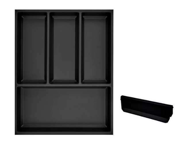 Sky Kristall softTouch drawer unit + 1 divider, carcass width 450 mm, black