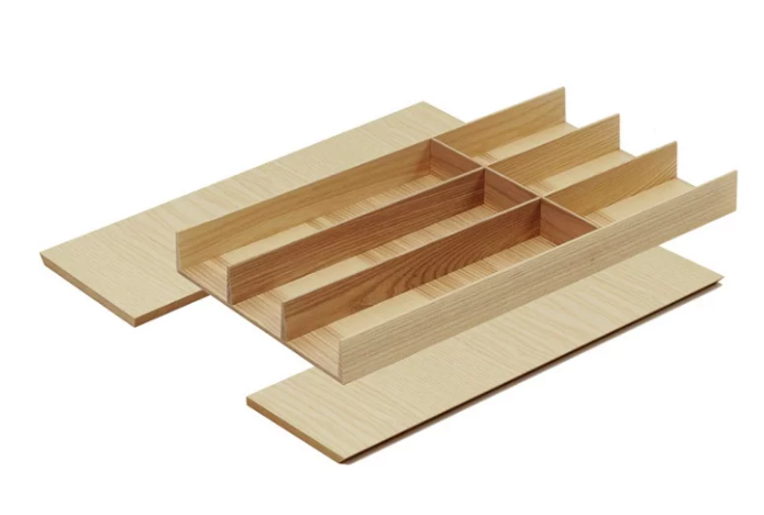 Cutlery insert for drawer 400 - 450 mm, LiniQ , light oak