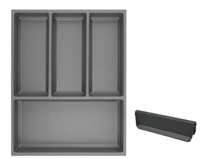 Drawer Agoform Sky + 1 divider, carcass width 450 mm, deeper 550 plastic slate gray