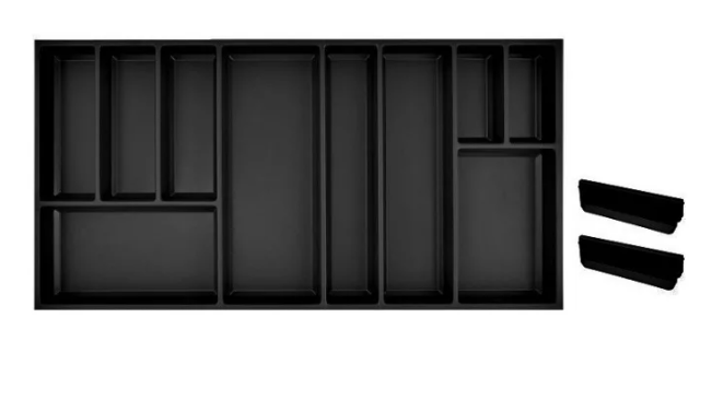 Sky Kristall softTouch storage cabinet + 2 dividers, carcass width 1000 mm, black