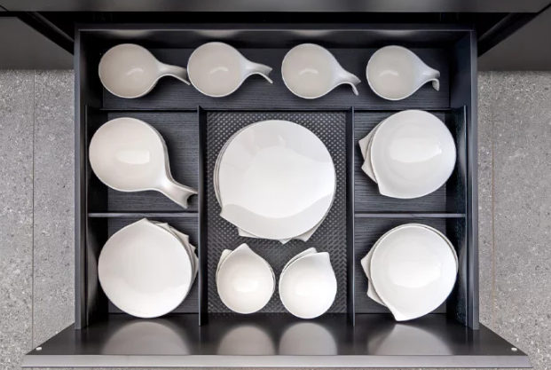 Set of internal high drawer organizers 900 mm made of ash wood