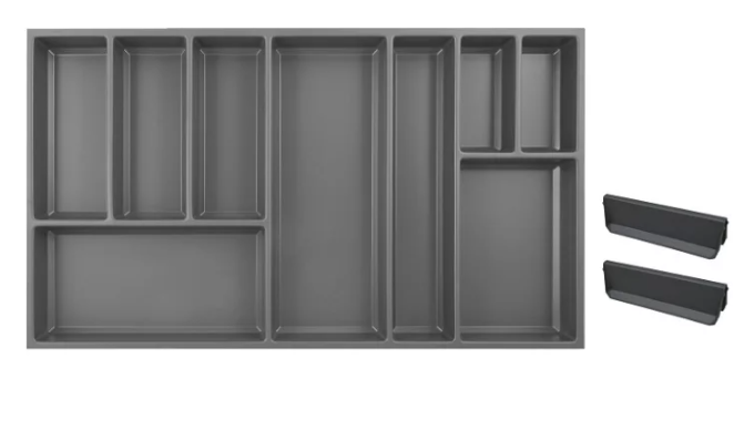Storage unit Agoform Sky + 2 dividers, carcass width 900 mm, plastic slate gray