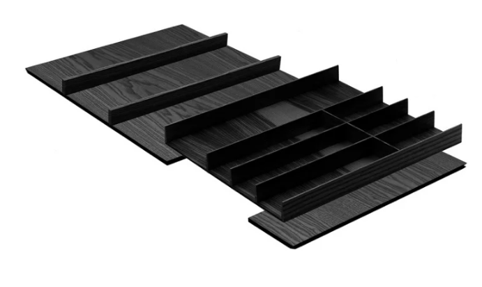 Cutlery insert for drawer 800 - 900 mm, LiniQ , black ash