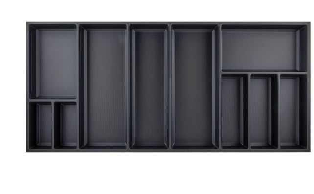 Drawer unit Sky Kristall softTouch + 3 dividers, carcass width 1200 mm, depth 550 mm, black