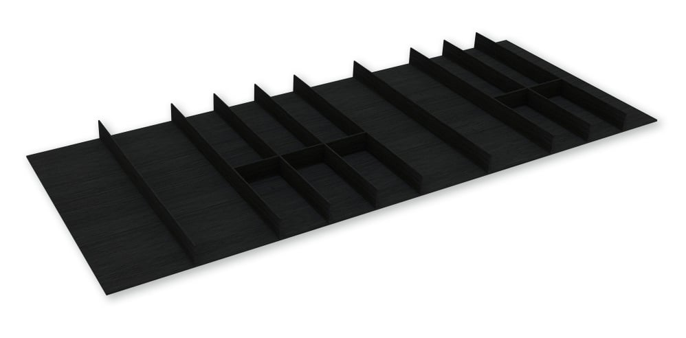 Drawer insert 1200, Ash, black, 1118x472x41,6mm