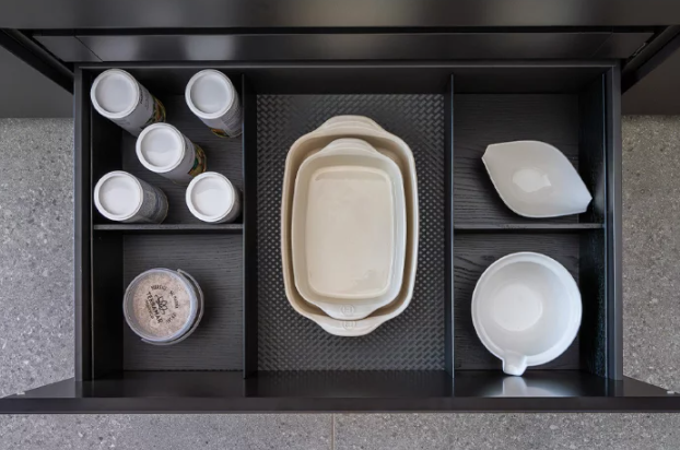 Set of internal drawer organizers 900 mm made of ash wood