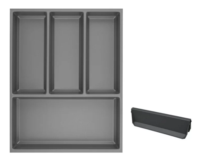 Drawer Agoform Sky + 1 divider, carcass width 450 mm, plastic slate gray