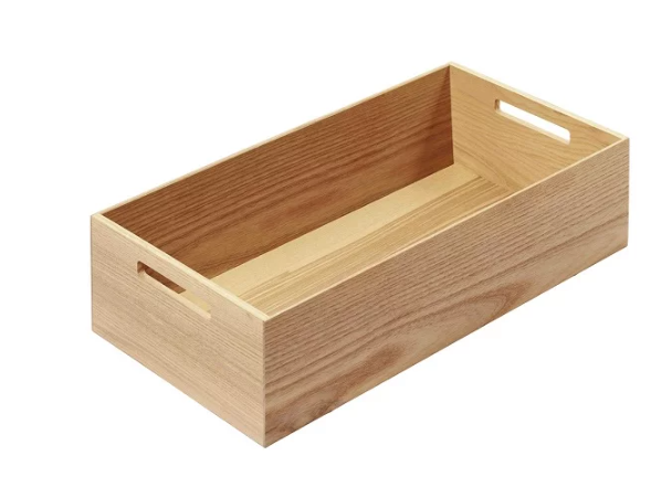 Wooden box with handles, LiniQ, light oak 234x472x120 light oak