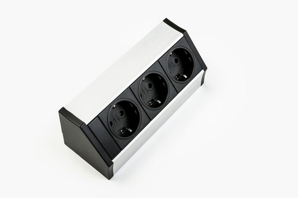 EVOline V-Dock, schwarz lackiertes Aluminium, Seiten aus schwarzem Kunststoff, UNTERE MONTAGE NICHT MÖGLICH