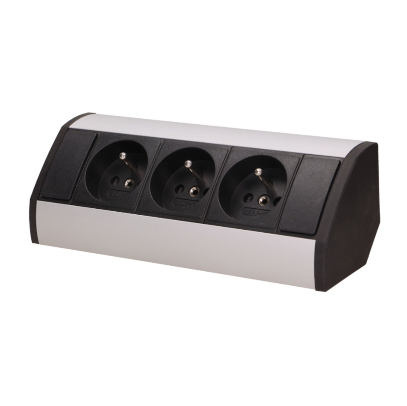 Corner drawer system with 3 drawers, silver / plastic, BOTTOM MOUNTING NOT POSSIBLE