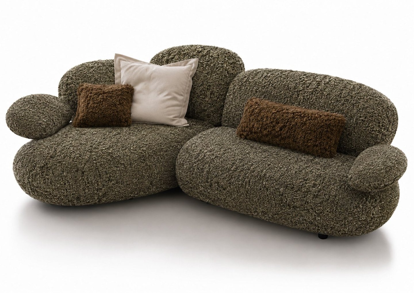 Stones bench, fabric 10-Venga 78, right corner, 187 x 92 cm | Sykora